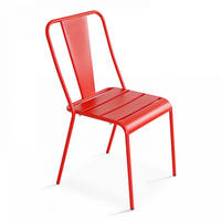 GARTENSTUHL, Rot - Rot, Metall (49/83/43cm) - Oviala