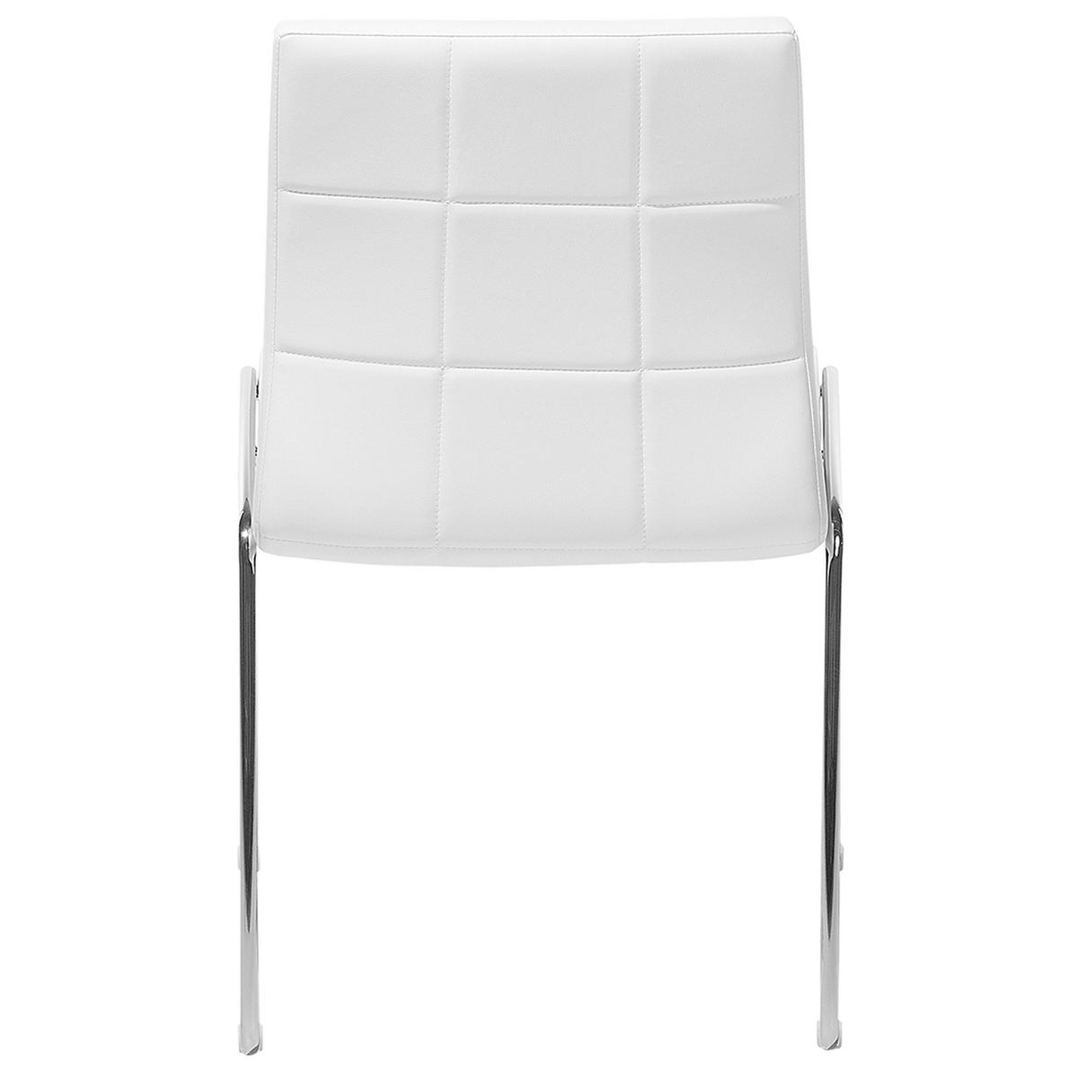 ESSZIMMERSTUHL 2er-Set Kunstleder Weiß Kiron - Weiß, Textil/Metall (50/84/54cm) - Beliani