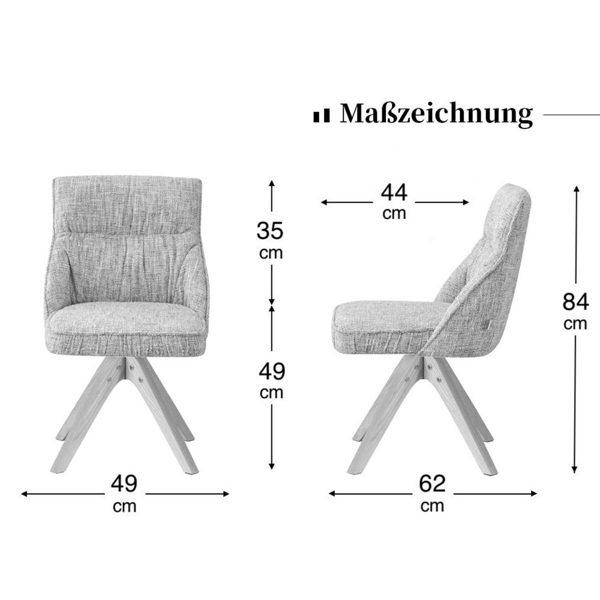 ESSZIMMERSTUHL TALINA 2er-Set - Dunkelgrau, Holz/Textil (49/84/62cm) - DUBI Möbel