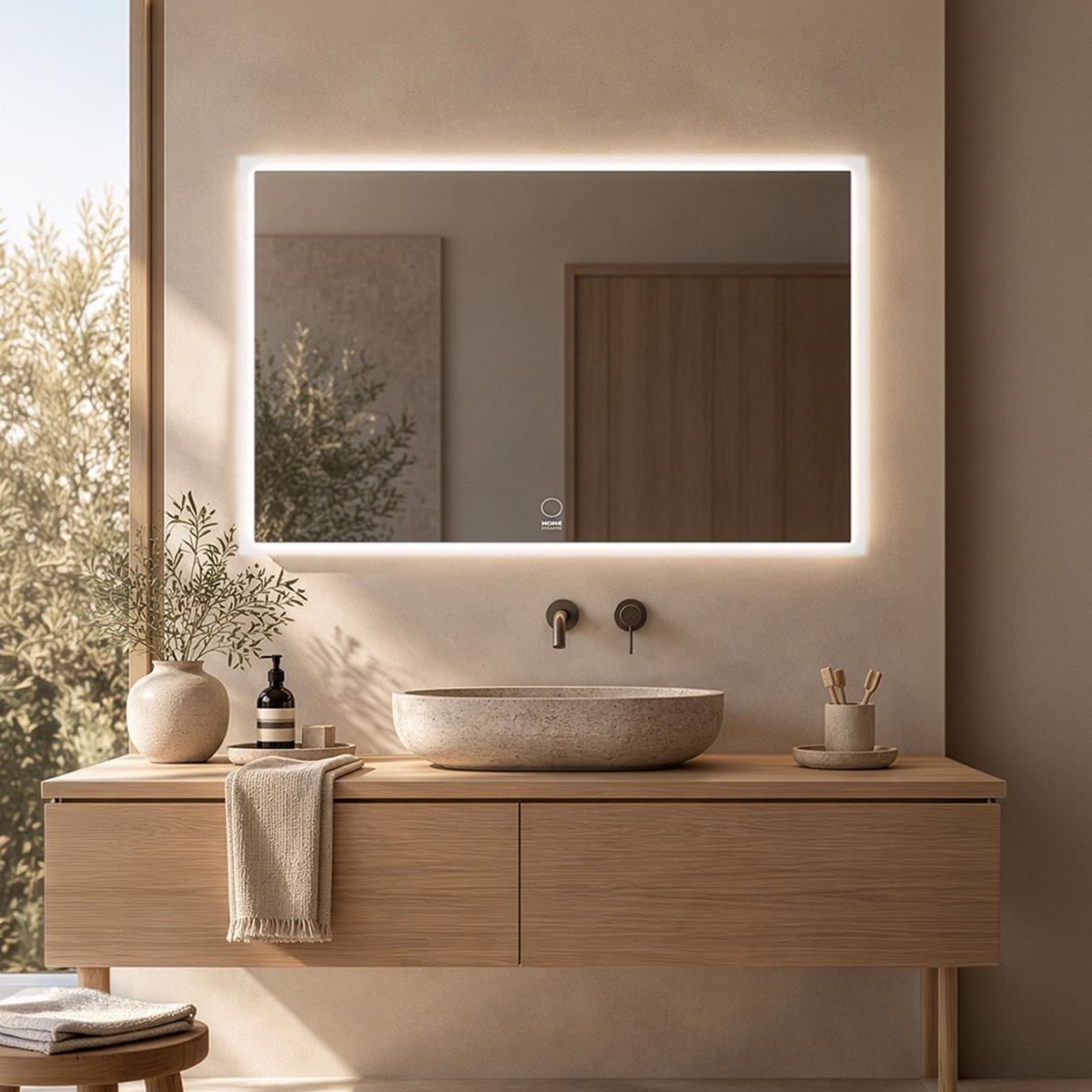 LED-SPIEGEL Rechteckig NOLA – 90 x 70 cm - Weiß, Glas (90/70/1cm) - Home Deluxe