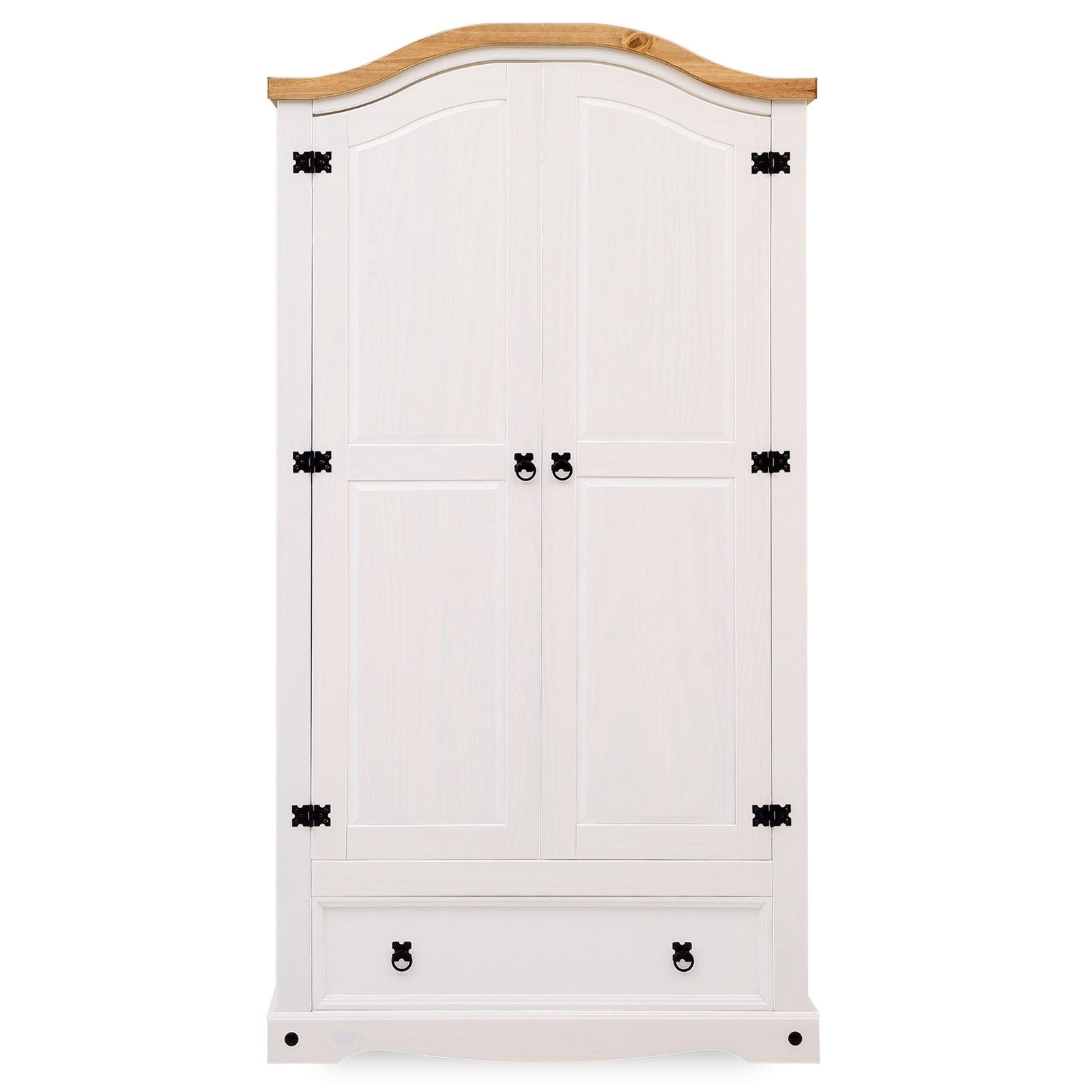 KLEIDERSCHRANK CAMPO - Weiß/Braun, Holz (100/190/51cm) - IDIMEX