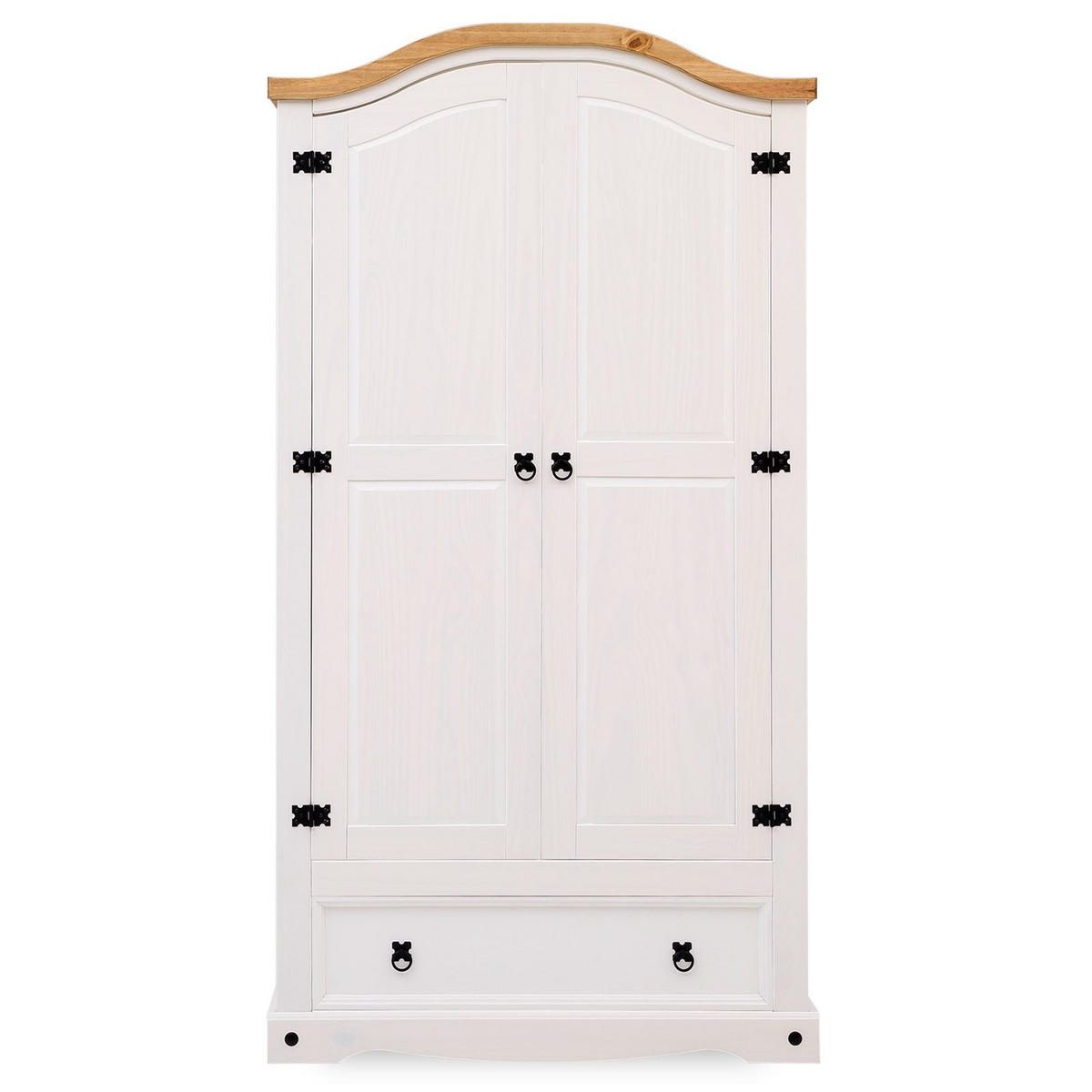 KLEIDERSCHRANK CAMPO - Weiß/Braun, Holz (100/190/51cm) - IDIMEX