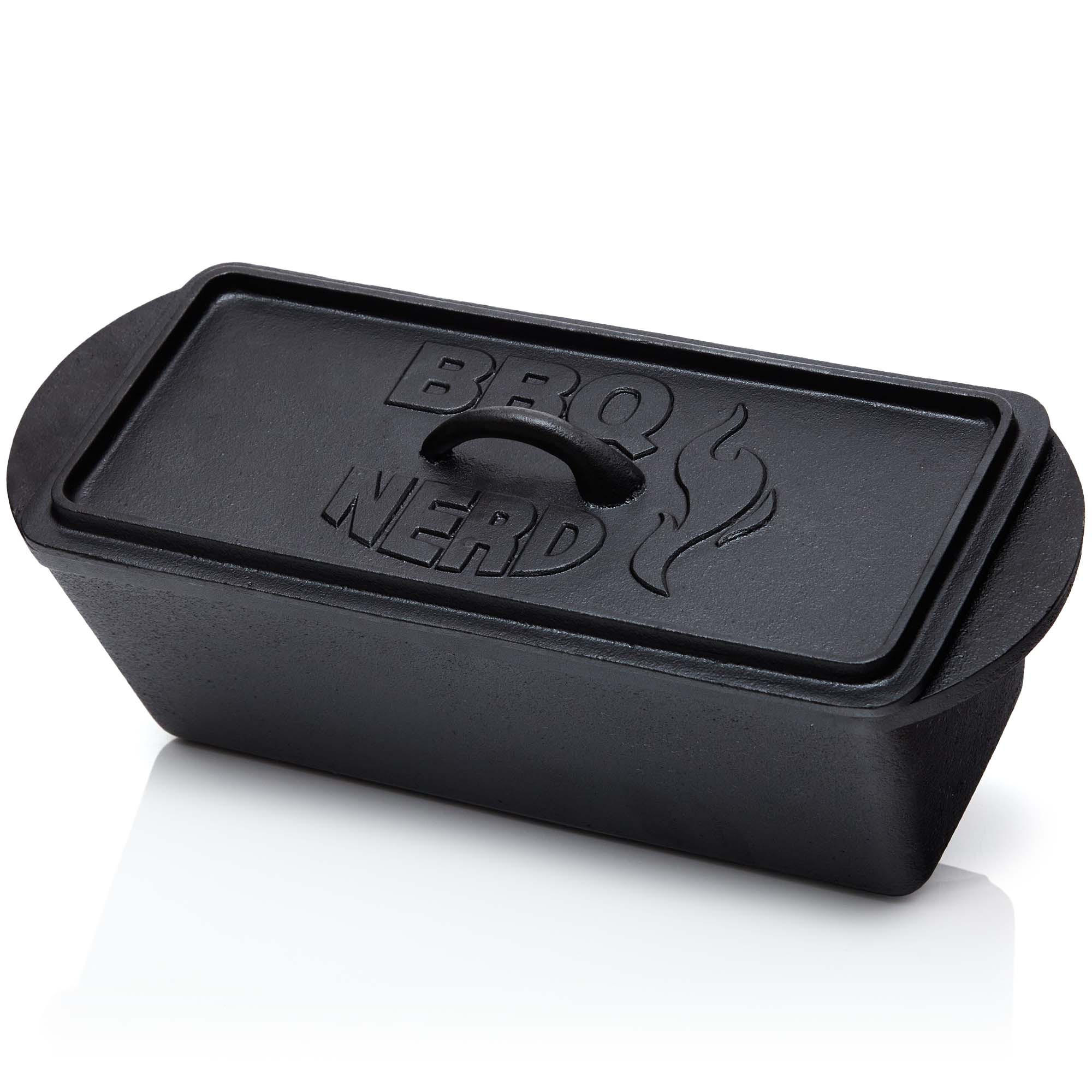 KASTENFORM Gusseisen Brotbackform 3L - Dutch Oven Feuertopf Gusstopf Grilltopf - Schwarz, Metall (14.5/15/37cm) - BBQ Nerd