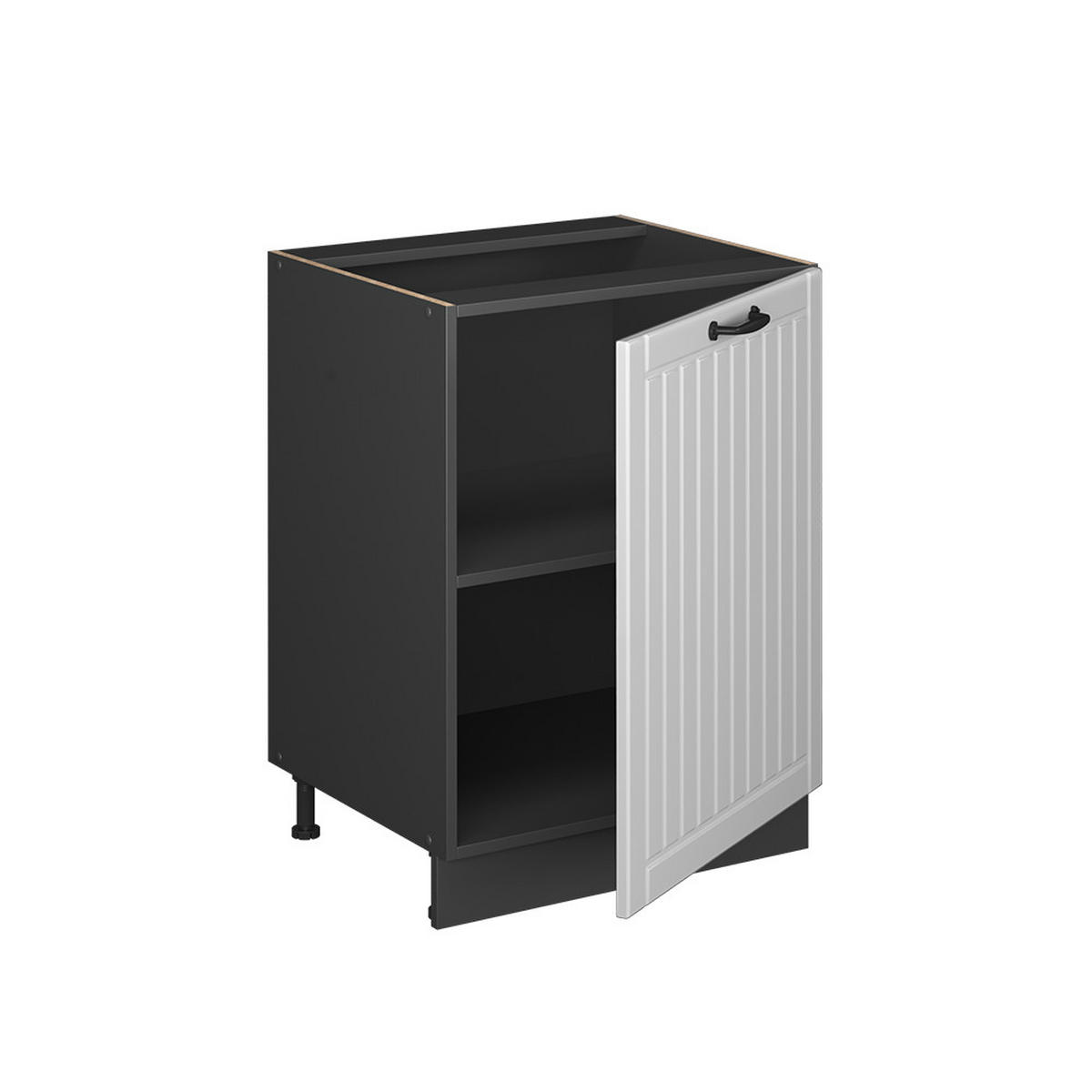 KÜCHENUNTERSCHRANK Fame-Line, Weiß Landhaus/Anthrazit, 60 cm 1 Tür mit Arbeitsplatte - Anthrazit/Weiß, Holzwerkstoff (60/82/60cm) - Vicco