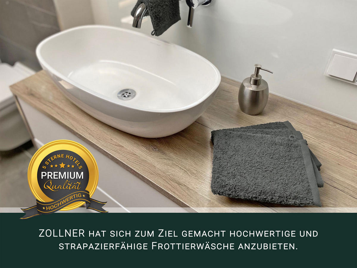 WASCHHANDSCHUH, 10er-Set, 17x21 cm, 100% Baumwolle, Grau - Anthrazit, Textil (17/21cm) - Zollner