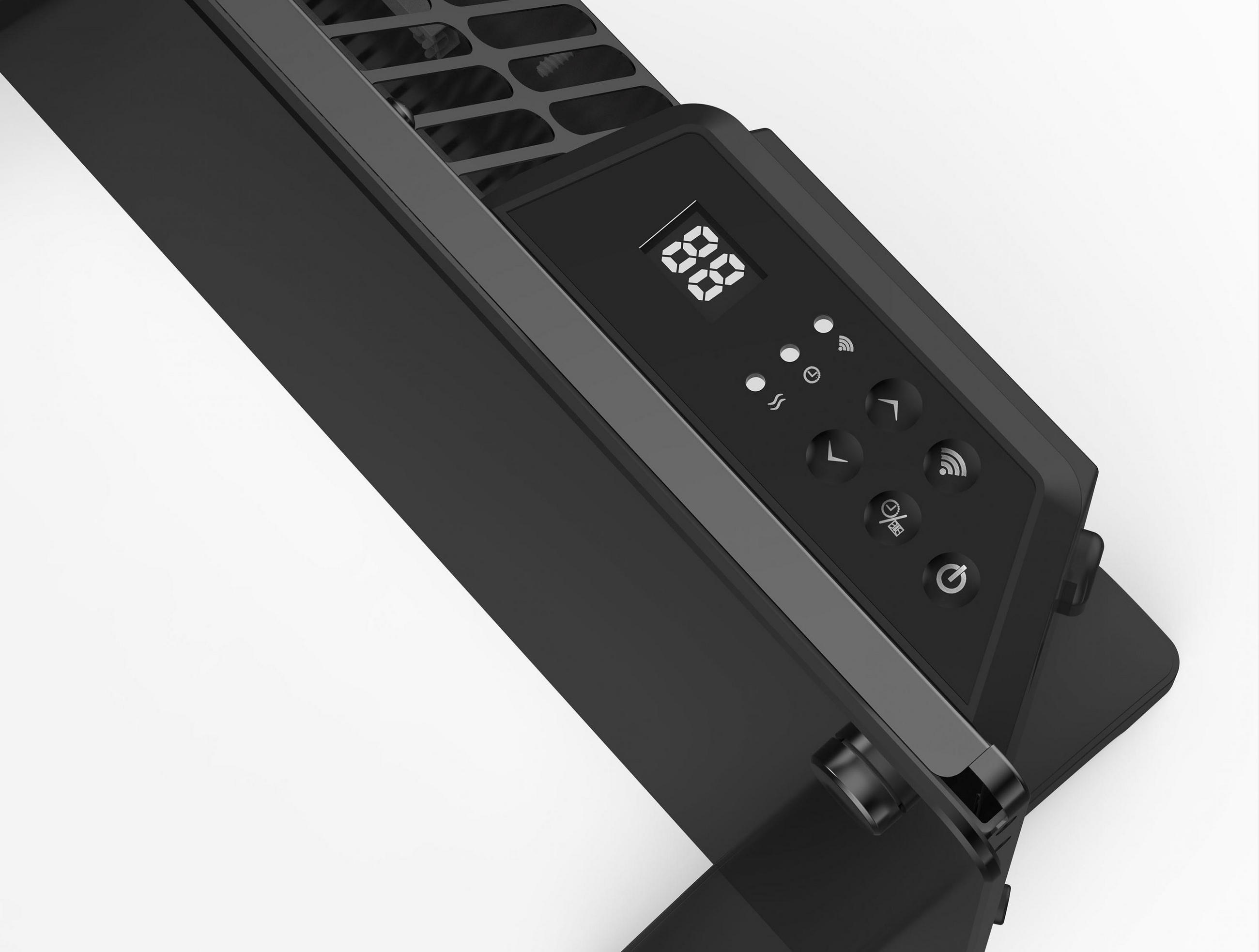 HEIZKÖRPERPANEEL Schwarz mit Glasscheibe und WiFi-App-Steuerung 1500 W - Schwarz, Keramik (70/40/12cm) - Purline