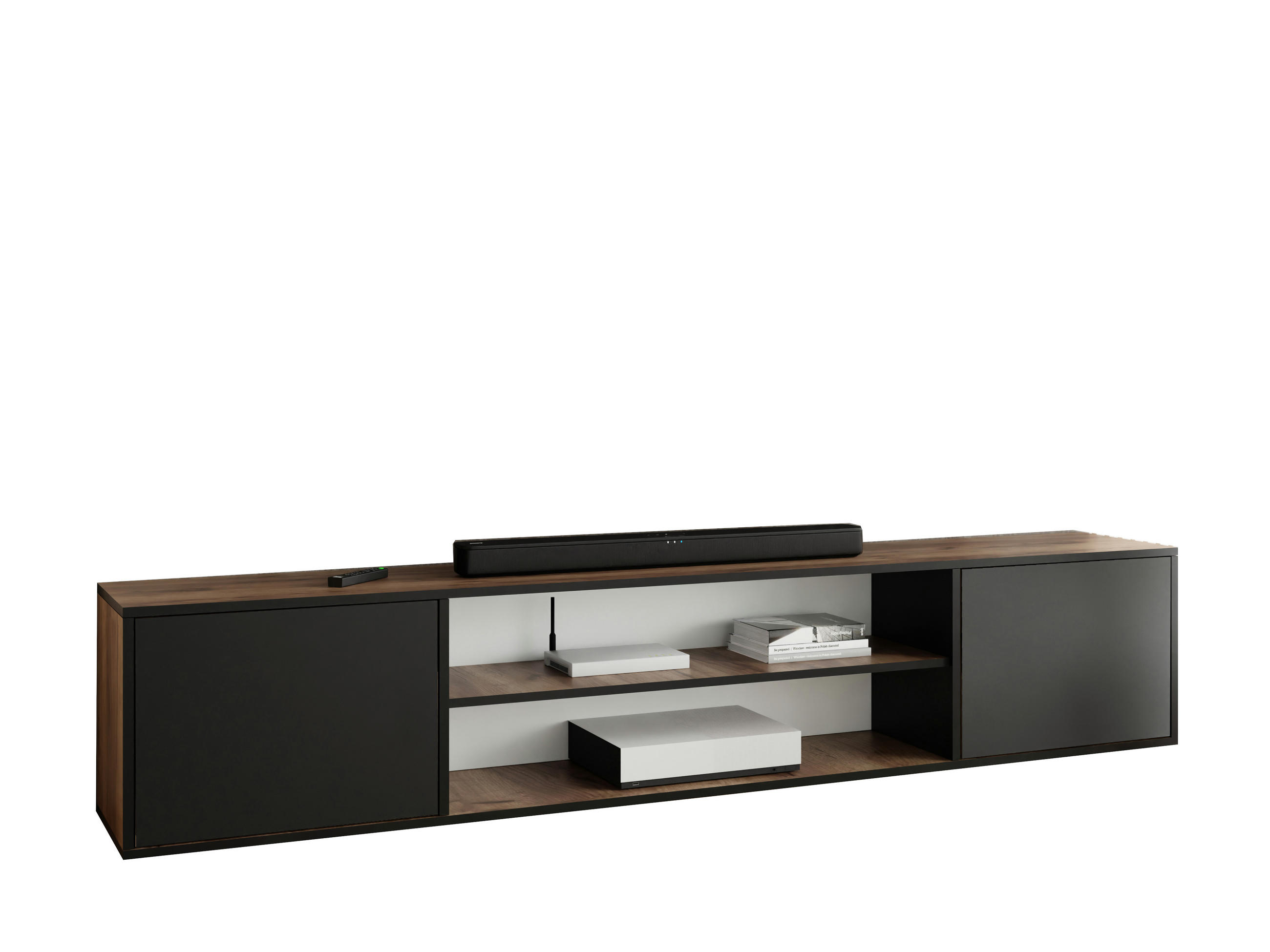 COMODA TV EDI 4 deschisa – 206x42x38 cm – Stejar Craft Auriu, calitate premium, asamblare proprie