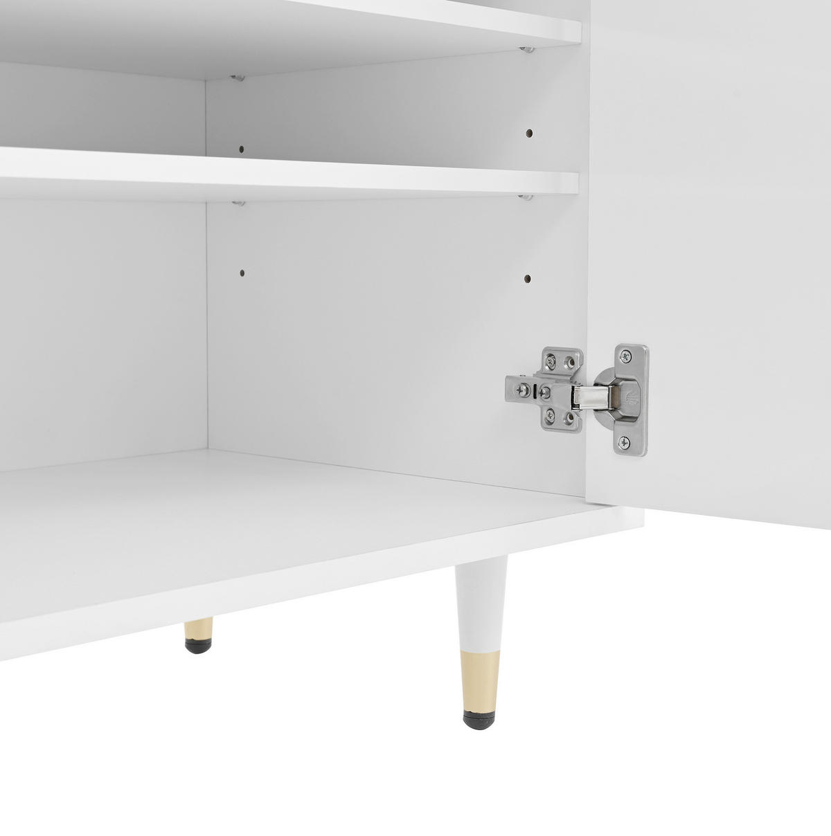 SCHUHSCHRANK aus Spanplatte 140x39x84cm in Weiß mit Soft-Close - Weiß, Holzwerkstoff (140/84/39cm) - Modfu
