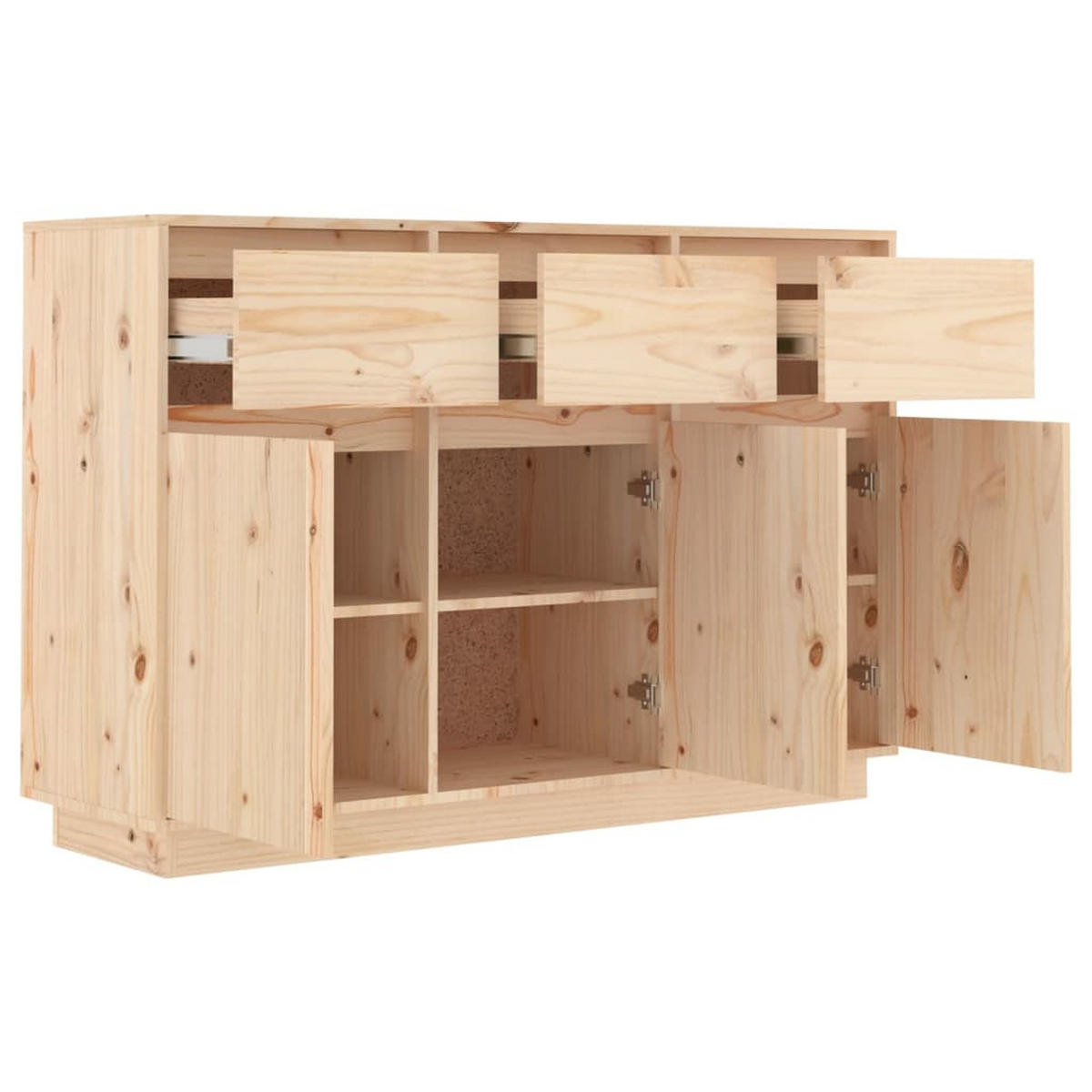 SIDEBOARD 110x34x75 cm Massivholz Kiefer - Braun, Holz (110/75/34cm) - furnicato