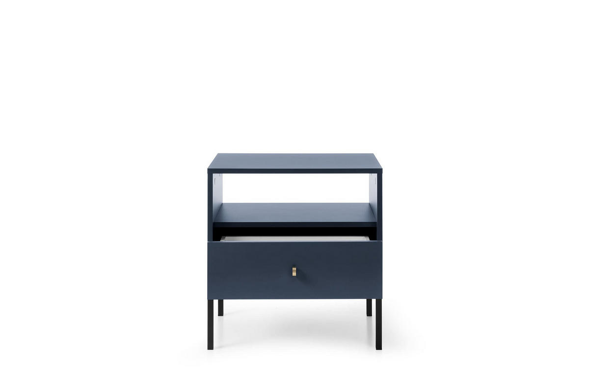 NACHTTISCH Onom 54x56x39 cm - Modern Nachtschrank zum Schlafzimmer - EIN praktischer Commode aus Spanplatten - Marineblau - Blau, Holzwerkstoff (54/56/39cm) - Chilly