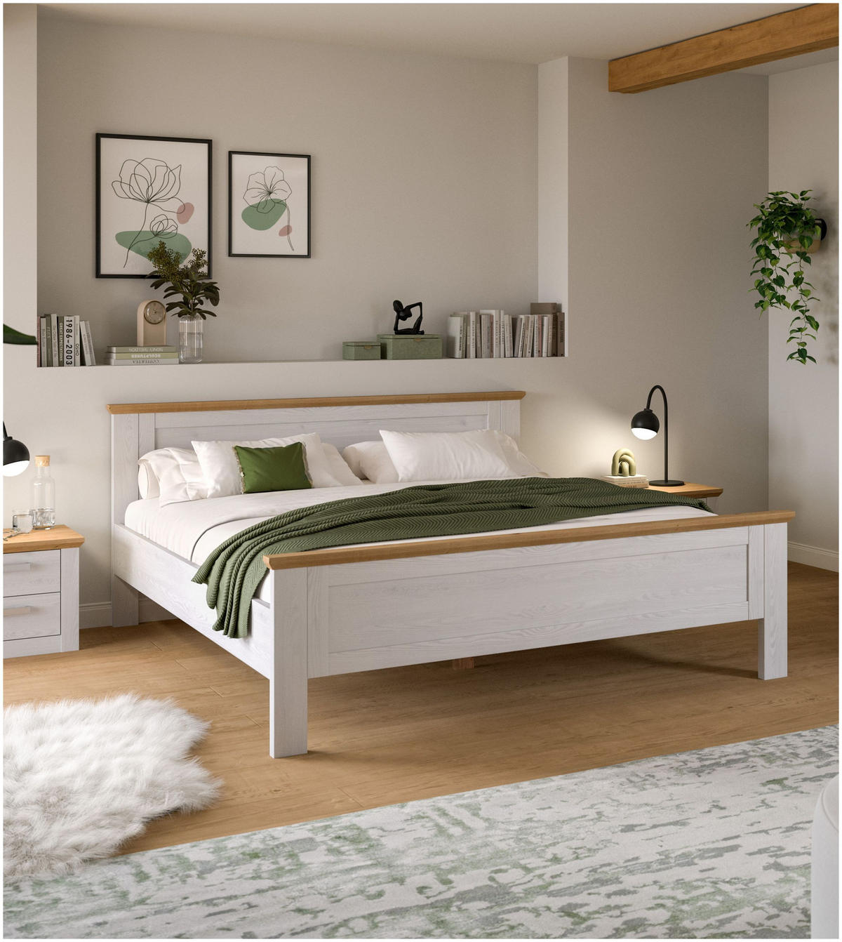 BETTGESTELL Verona Sibiu Lärche Nachbildung 189/90/209 cm - Lärchefarben, Holzwerkstoff - Xonox