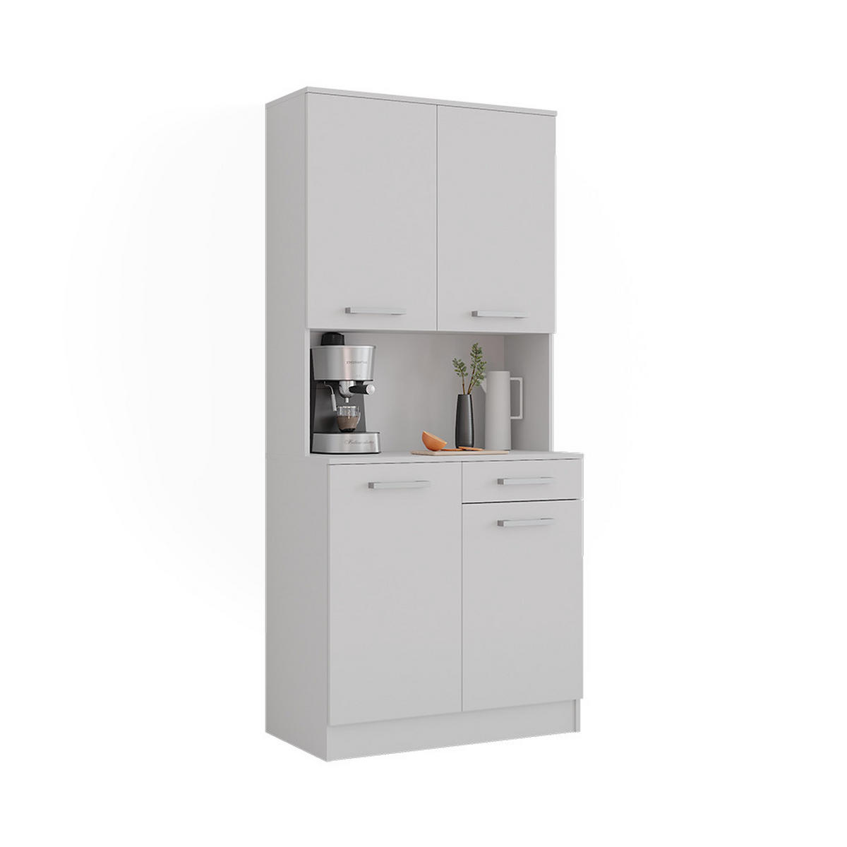 KÜCHENBUFFET Raul Weiß 83.6 x 188.5 cm mit 4 Türen & 1 Schublade - Weiß, Holzwerkstoff (83.6/188.5/46cm) - Vicco