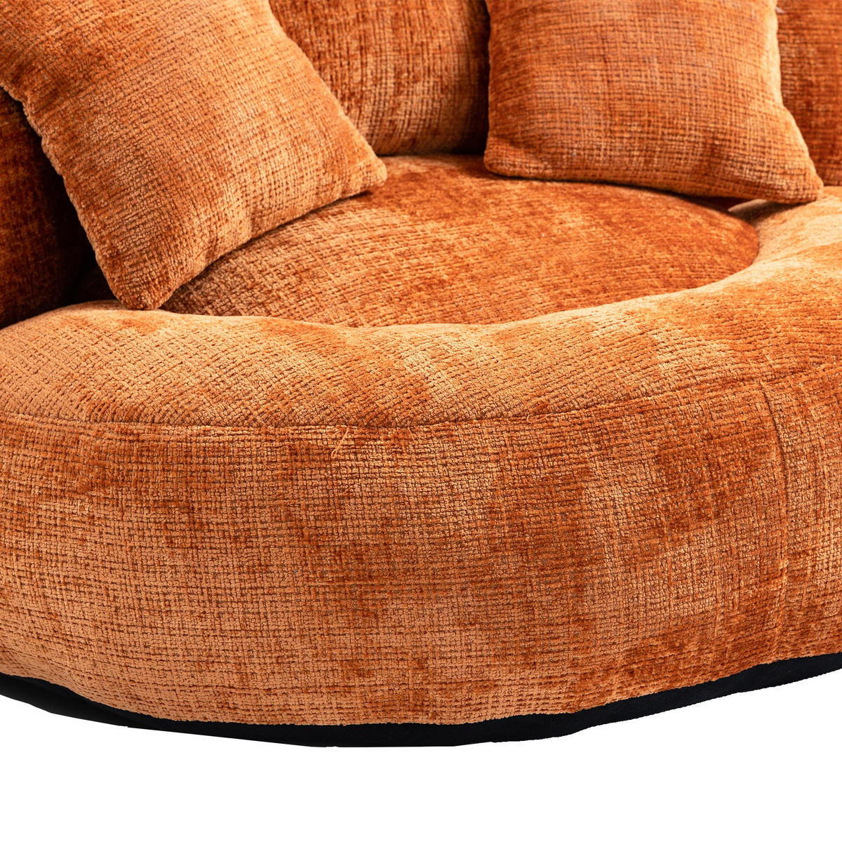 SITZSACK Chenille, Sofa mit 3 extra Kopfkissen,Chenille,Orange - Orange, Textil (108/52/108cm) - LVHOM