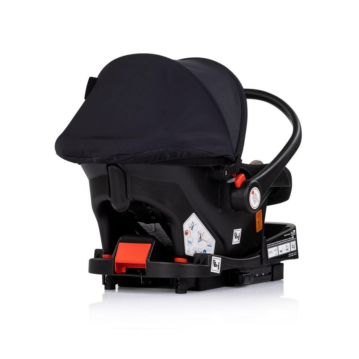 BABYSCHALE Amore i-Size Gr. 0+ black (0 - 13 kg) Kissen Griff verstellbar - Schwarz, Kunststoff (40/56/62cm) - Chipolino