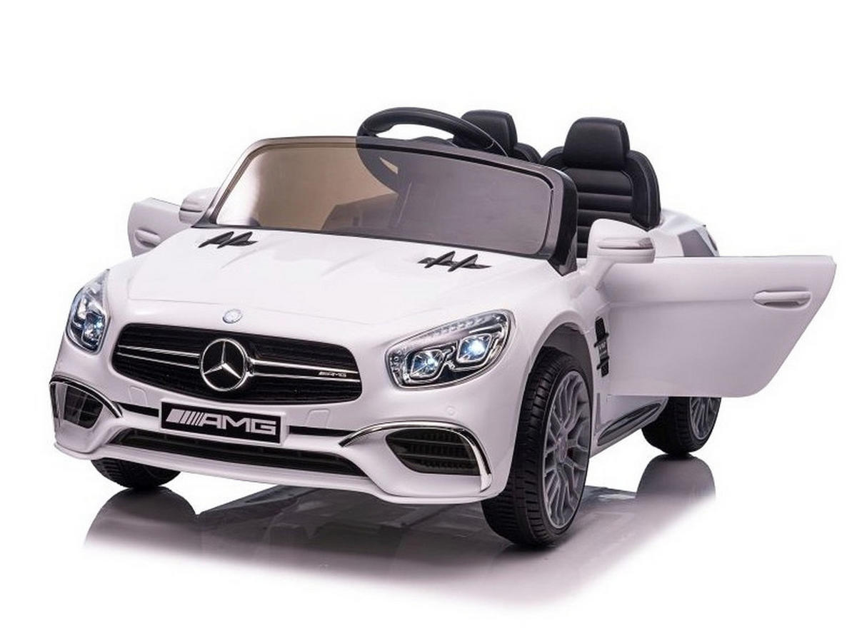 KINDER ELEKTROAUTO Mercedes SL 65 AMG weiß - Weiß, Kunststoff (108/63/46cm) - TPFLiving