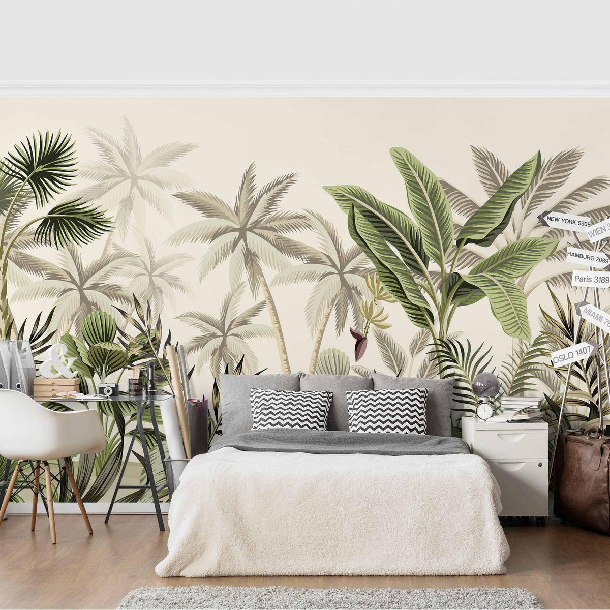 FOTOTAPETE Palmen im Dschungel 432/290 cm - Grün, Papier (432/290cm) - Bilderwelten