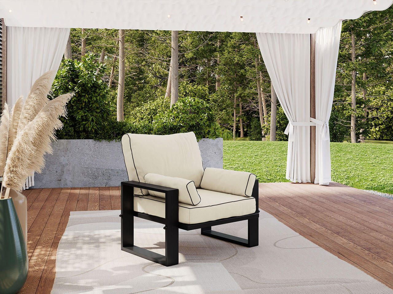 GARTENSESSEL Elba - Beige - Beige, Textil (98/90/87cm) - MKS