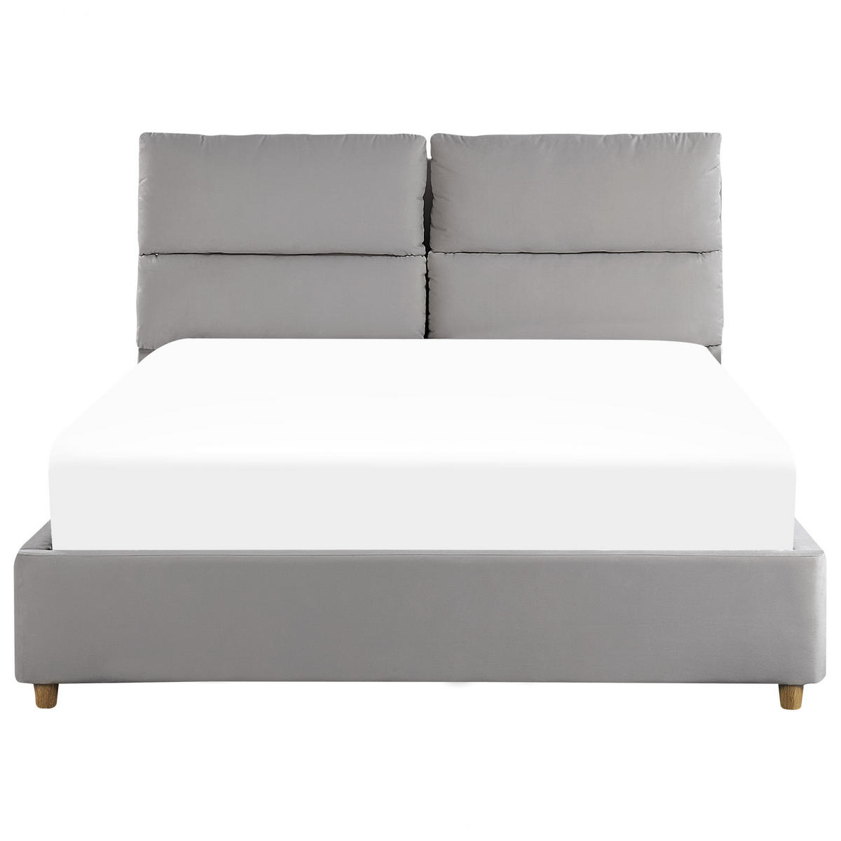 POLSTERBETT 140/200cm Hellgrau Batilly - Hellgrau, Textil (140/200cm) - Beliani