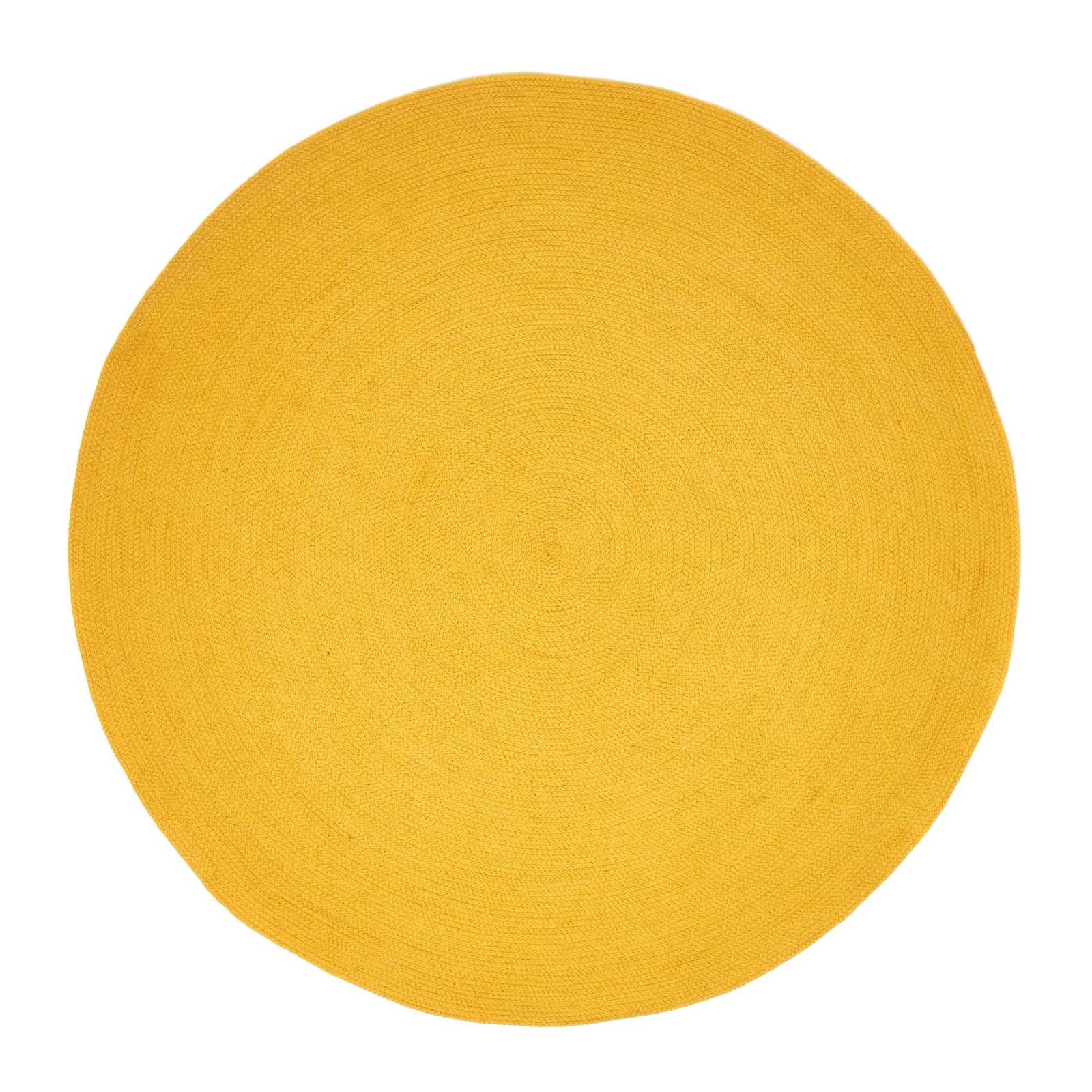TEPPICH geflochten rund 120 cm - Currygelb, Textil (120/120cm) - Homescapes