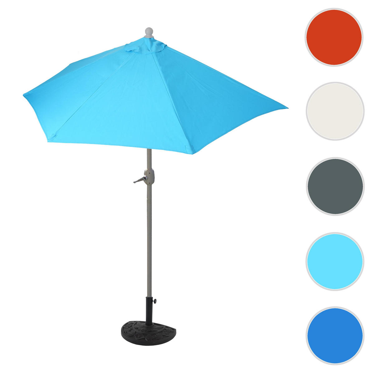 SONNENSCHIRM I HALBRUND UV 50+ Türkis - Türkis, Textil (260/135cm) - MCW