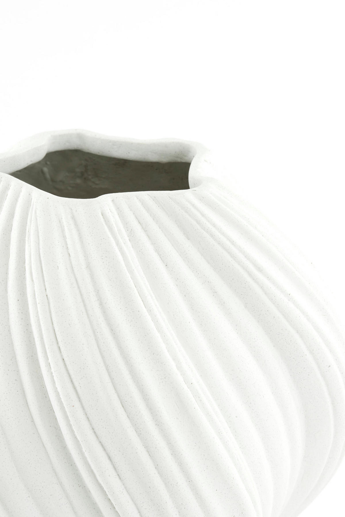 VASE Yatung Weiß Ø34/32 cm - Weiß, Stein (32cm) - Light & Living