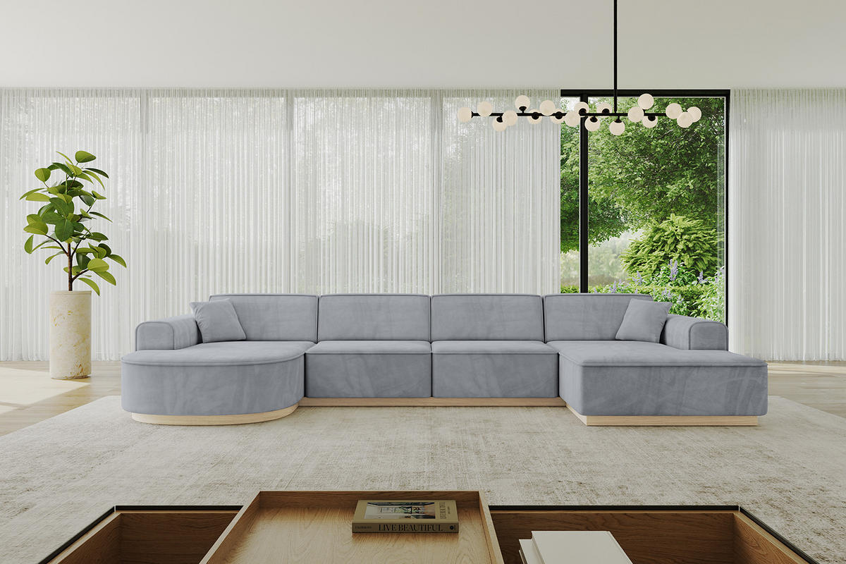 WOHNLANDSCHAFT ARRIO-U2 303x171x83 cm Titanfarben - Titanfarben, Holzwerkstoff/Textil (388/83/171cm) - ALTDECOR