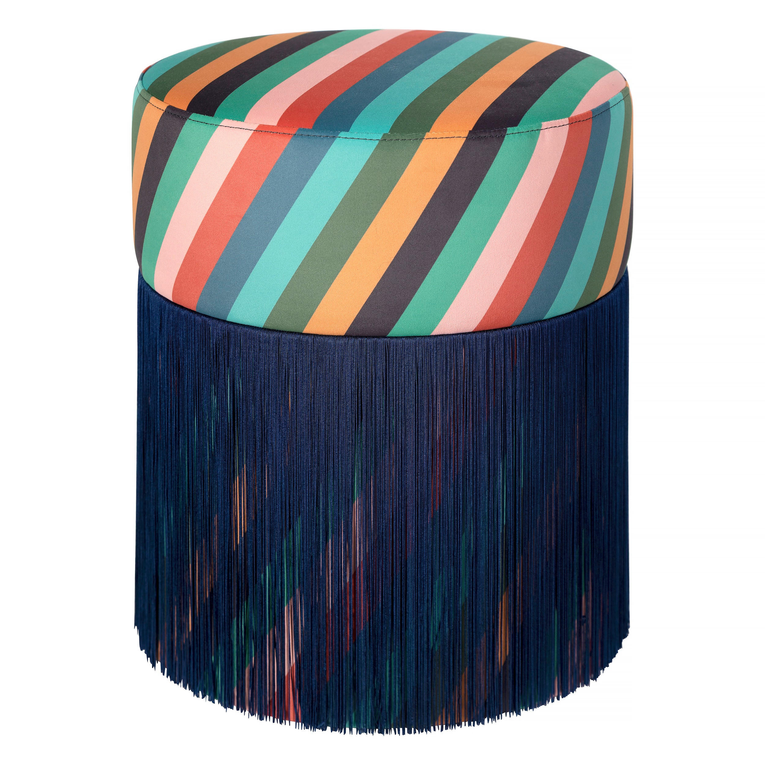 POUF aus Samt OTTOMANE - Blau, Textil (35/45/35cm) - RNT By Really Nice Things
