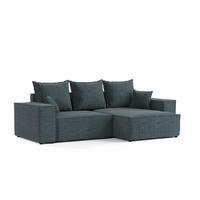 ROHOVÁ SEDAČKA SENSO, textil, Modrošedá - černá/šedohnědá, dřevo/kompozitní dřevo (255/148cm) - AltaBeds
