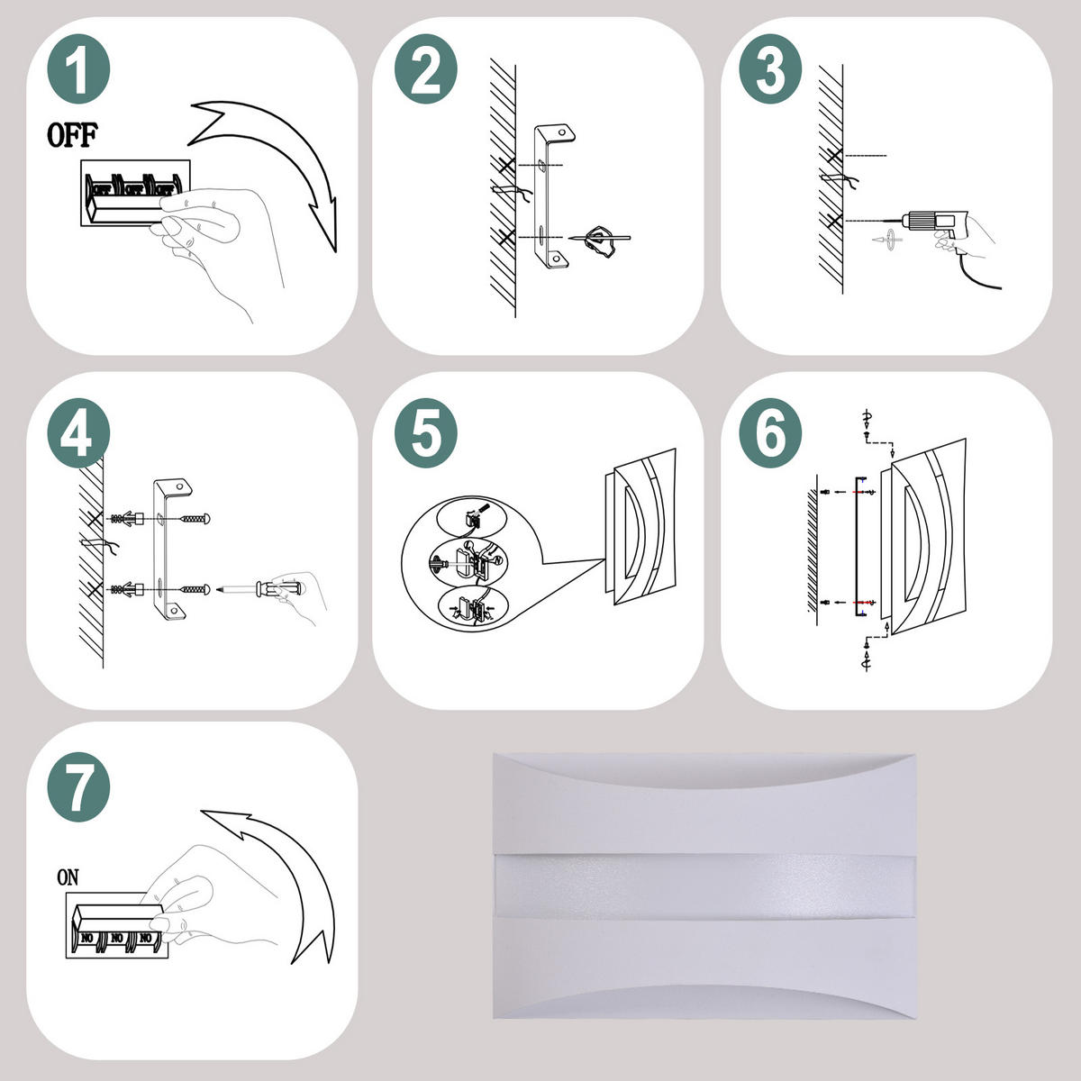 LED-WANDLEUCHTE Twinkling 21/13/8 cm - Weiß, Metall (13/8/21cm) - ZMH