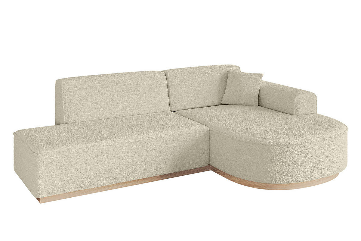 ECKSOFA Ottomane Rechts ARRIO-L1 - 243x171x83 cm Beige - Beige, Holzwerkstoff/Textil (243/171cm) - ALTDECOR