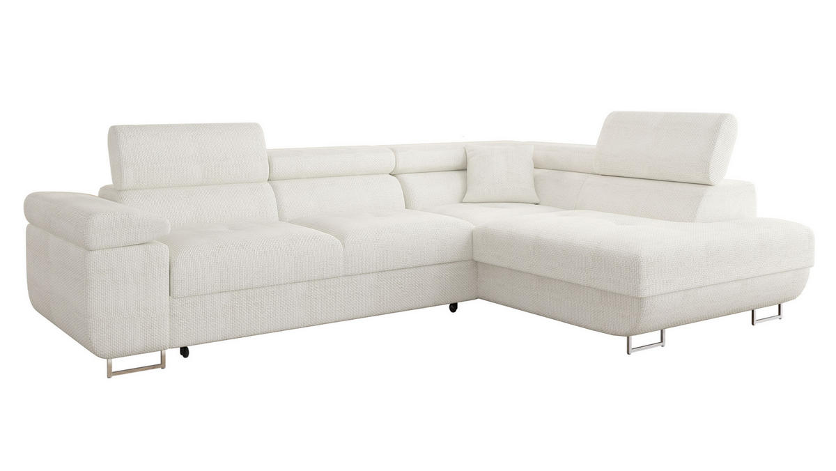 ECKSOFA Torezio, Seite: Rechts - Ecru, Holz/Textil (274/203cm) - MIRJAN24