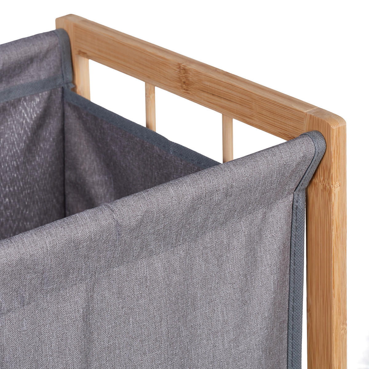 WÄSCHEKORB - Multicolor, Holz/Textil (39/60/30cm) - Relaxdays