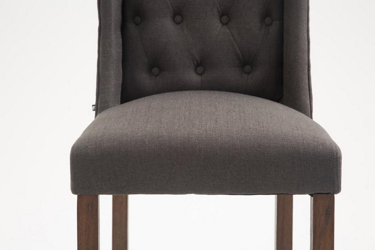 BARHOCKER Cassado, Gestell Antik-dunkel, Stoff Dunkelgrau - Dunkelgrau/Braun, Holz/Textil (56/100/51cm) - TPFLiving