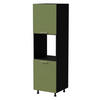 BACKOFENUMBAUSCHRANK Brerra D14/RU/2D RAL 6025 farngrün Matt / Schwarz Matt 60 / 59 / 207cm - Schwarz/Grün, Holz/Holzwerkstoff (60/207/59cm) - Feldmann-Wohnen