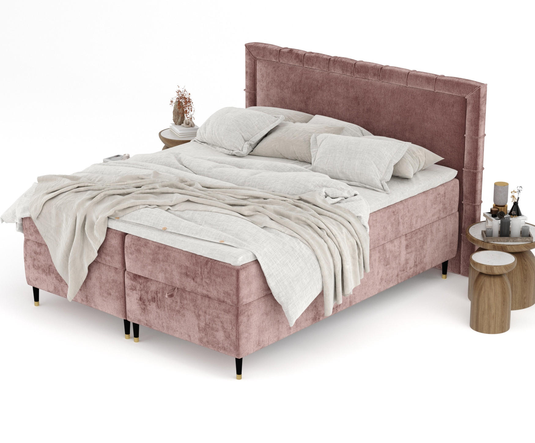 Thumbnail - Maison de Reve Boxbett, Pink, Textil, Buche, Kiefer, H3, Höhe ca. 19 cm, 160x200 cm, Oeko-Tex® Standard 100, FSC 100%, M...