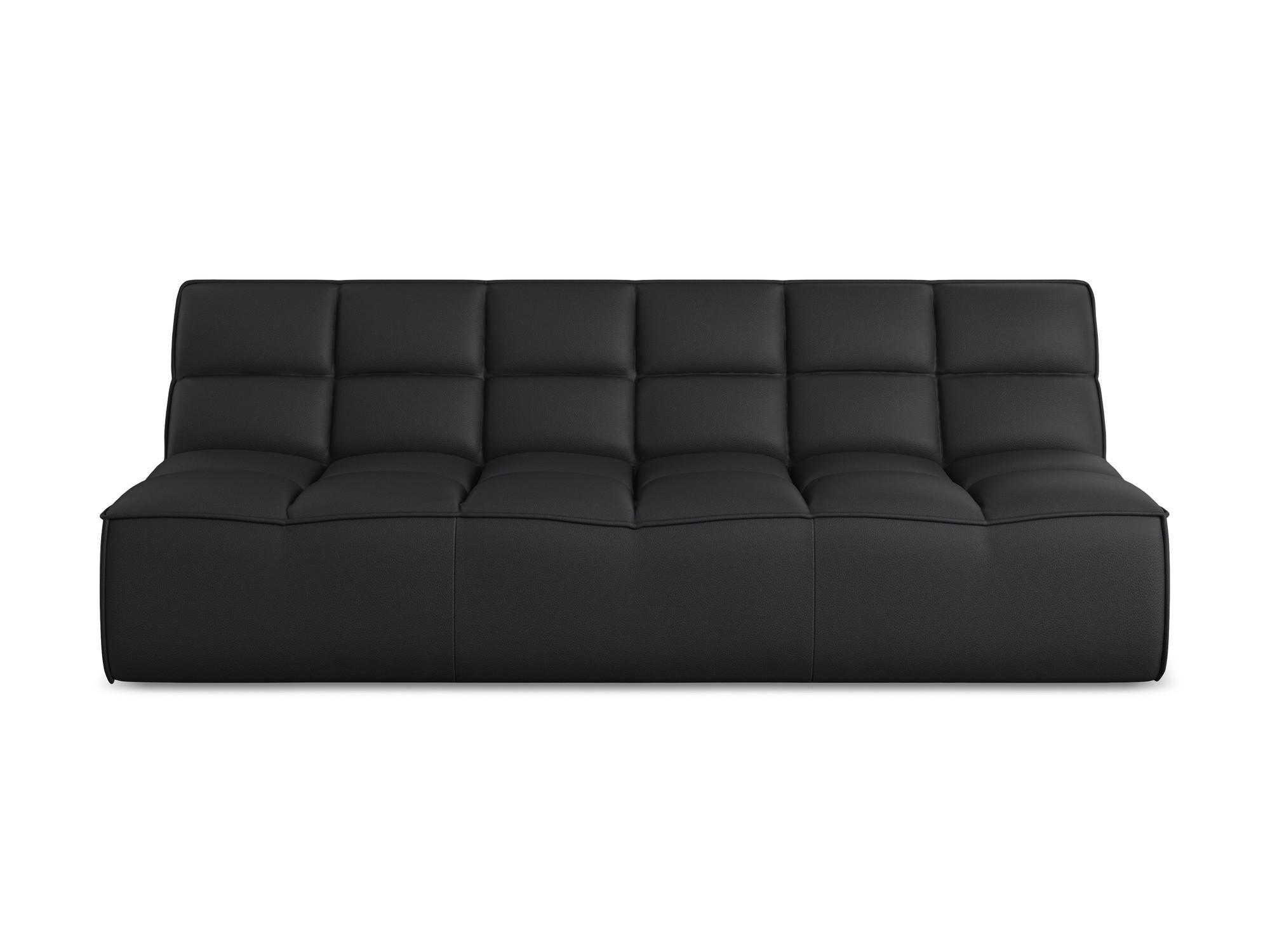 3-SITZER SOFA Kunstleder Schwarz - Schwarz/Grau, Leder/Kunststoff (210/75/93cm) - Makamii