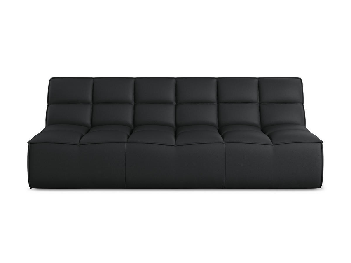 3-SITZER SOFA Kunstleder Schwarz - Schwarz/Grau, Leder/Kunststoff (210/75/93cm) - Makamii