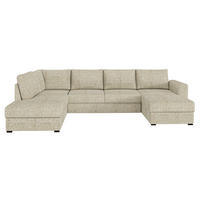 WOHNLANDSCHAFT Wilma Premium, Seite: Links - Sandfarben/Schwarz, Holz/Textil (305/85/188cm) - MIRJAN24