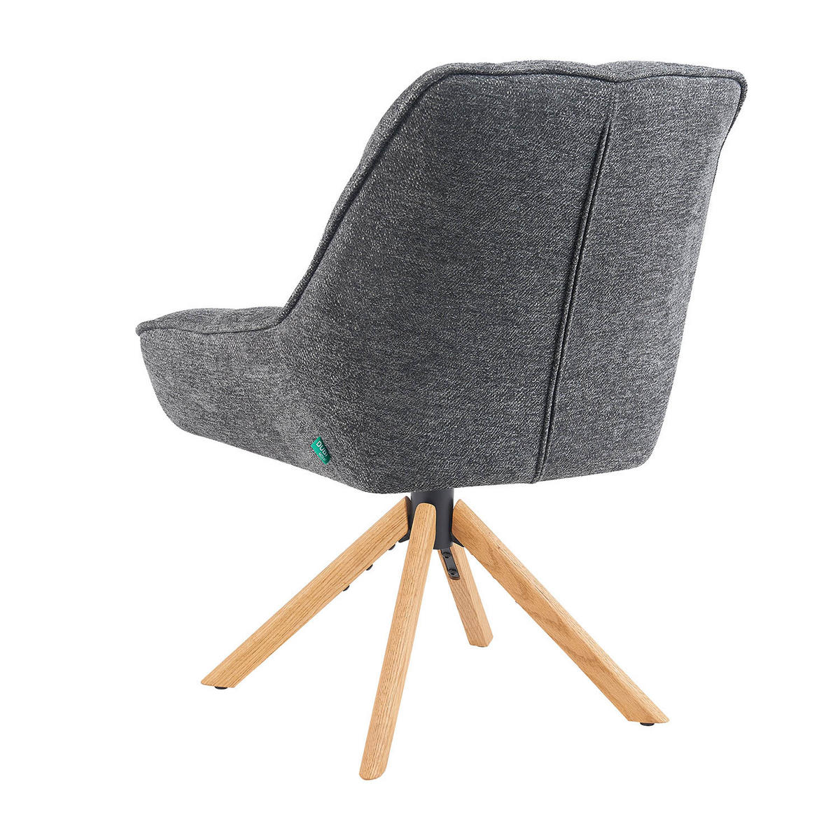 DREHSTUHL Mika-Leon - Honigeiche/Grau, Eichenholz/Holz (60/88/68cm) - DUBI Möbel