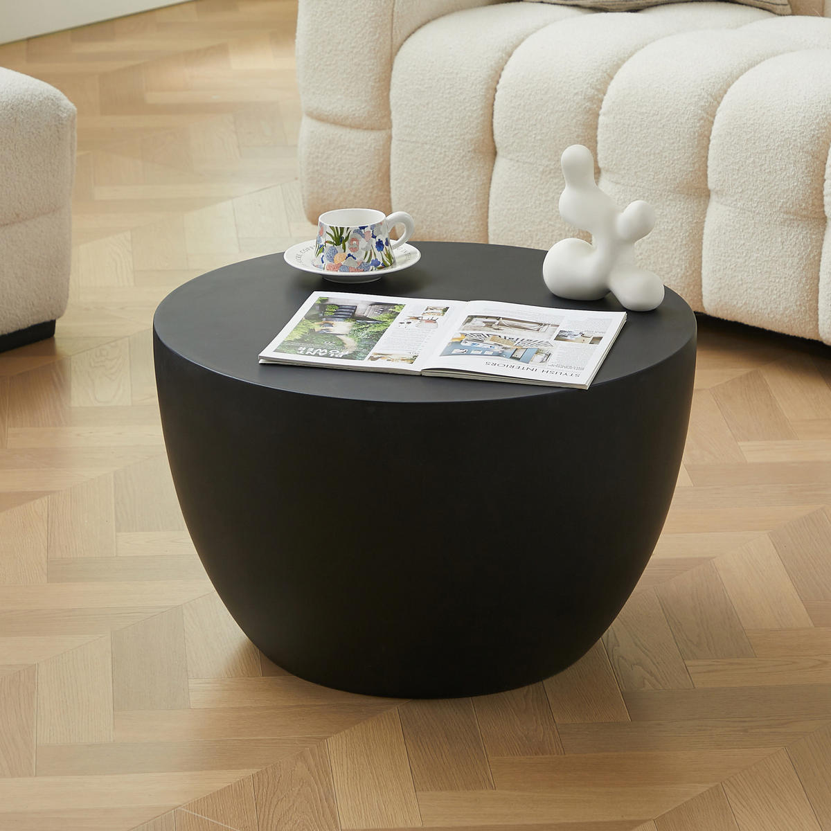 COUCHTISCH Rund Schwarz 64 x 64 x 38 cm - Schwarz, Metall (64/64/38.5cm) - Nordlys