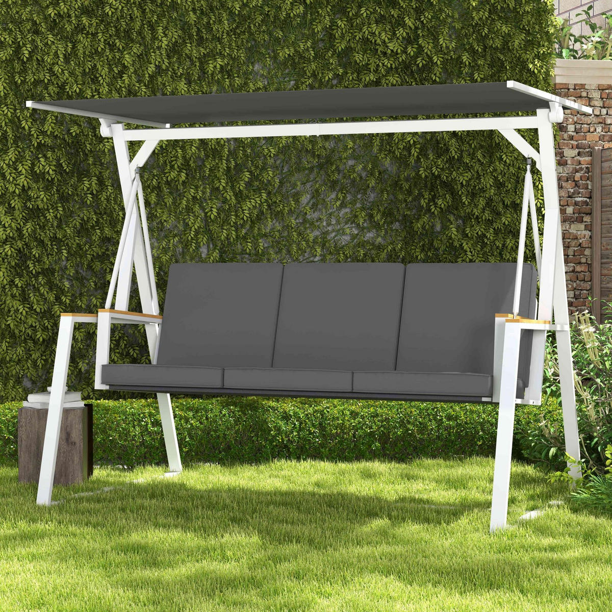 HOLLYWOODSCHAUKEL DE-15248 Dunkelgrau - Dunkelgrau, Metall (130/175/205cm) - ComfortXL