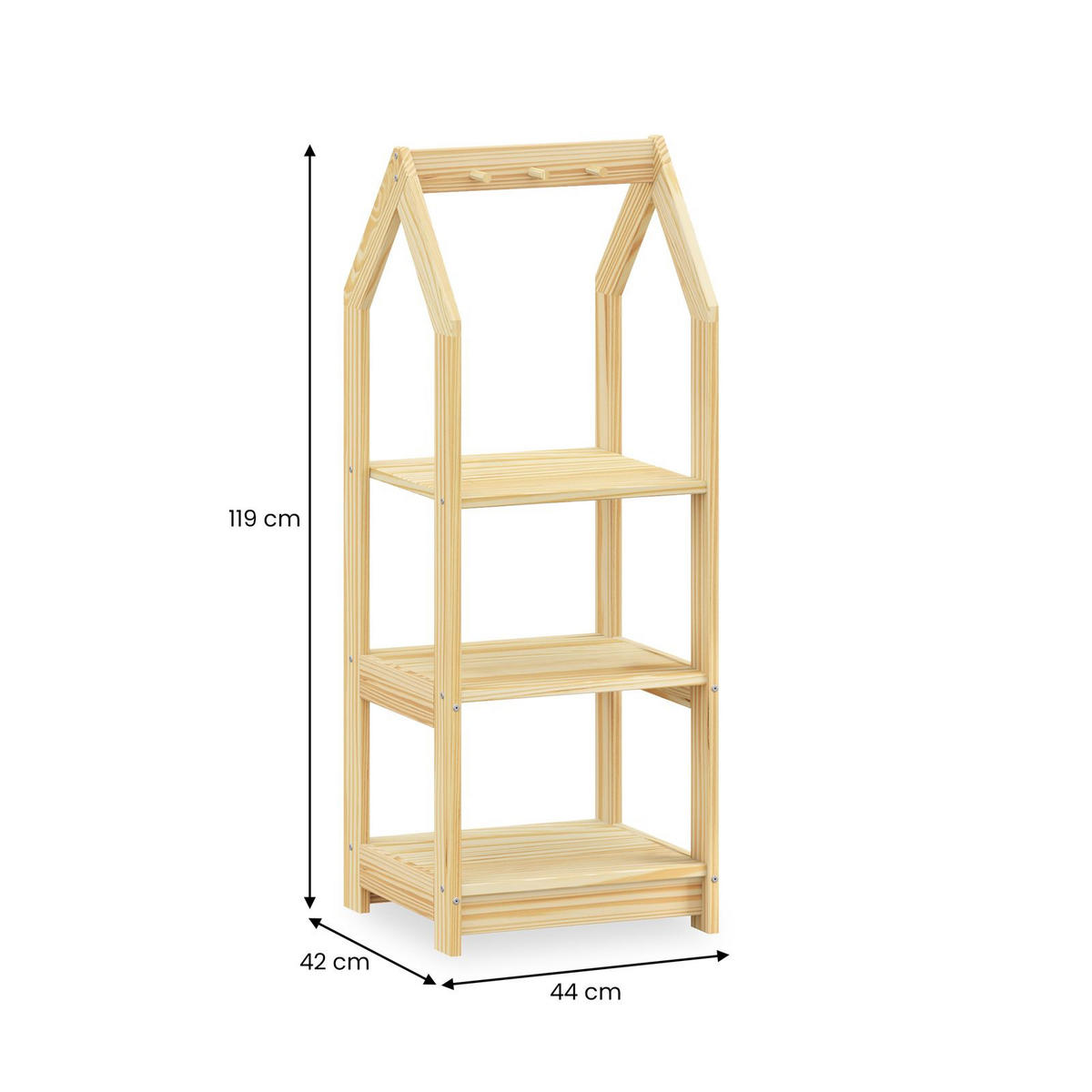 KINDERREGAL SALLY natur - Naturfarben, Holz (44/118/42cm) - IDIMEX