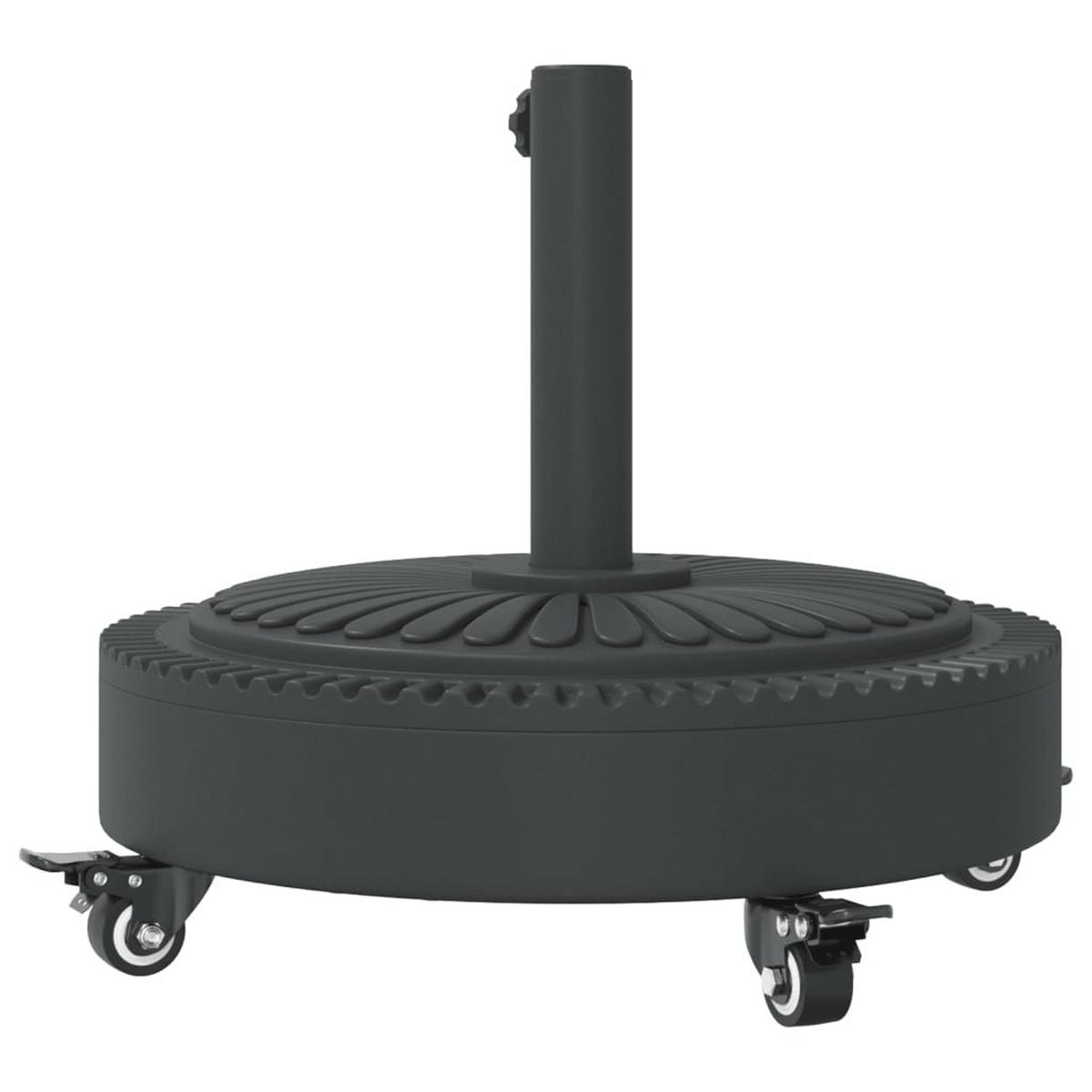 SONNENSCHIRMSTÄNDER Mit Rollen Für Ø38/48 Mm Mast 27 Kg Rund - Schwarz, Kunststoff (45/45cm) - vidaXL