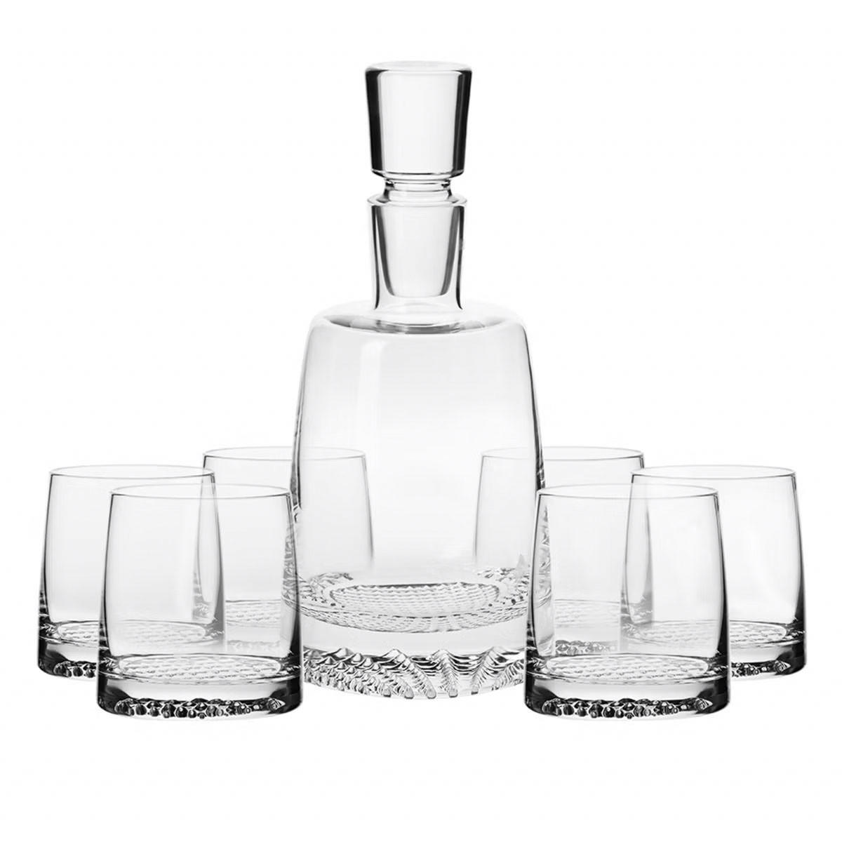 WHISKY SET Fjord, 7er-Set, 950 ml / 370 ml, Hangemacht - Transparent, Glas (0.95L) - Krosno Glass