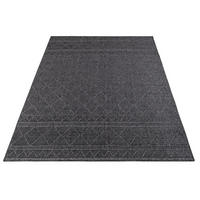 FLACHWEBTEPPICH, mit Rautenmuster, aus Polypropylen, Anthrazit, 300 x 400 cm - Anthrazit, Textil (300/400cm) - KADIMA DESIGN