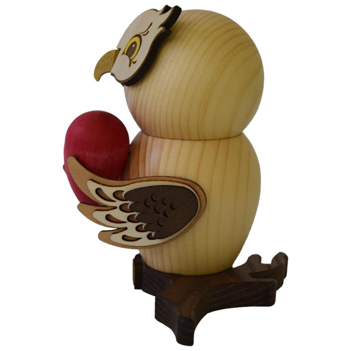 RÄUCHERFIGUR Eule mit Herz 15 cm - Multicolor, Holz (10/15/10cm)