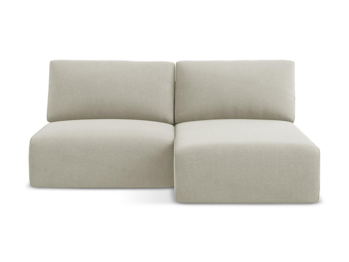 ECKSOFA mit Schlaffunktion rechts Strukturstoff Stoff Beige - Beige/Creme, Kunststoff/Textil (210/149cm) - Makamii