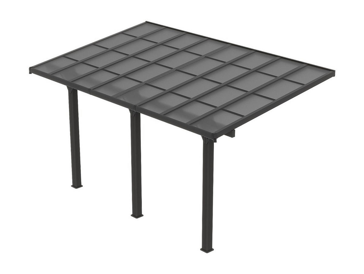 ANLEHNCARPORT - 1 Person - Plastik, Metall - Anthrazitgrau - - Anthrazit, Kunststoff/Metall (496/285/310cm) - Vente-Unique