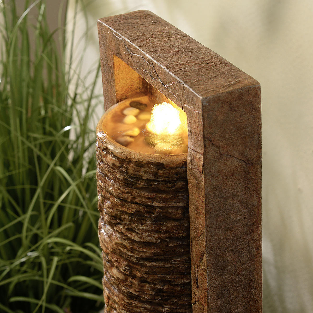 GARTENBRUNNEN Säule braun - Braun, Kunststoff (34/22/82cm) - Teamson Home