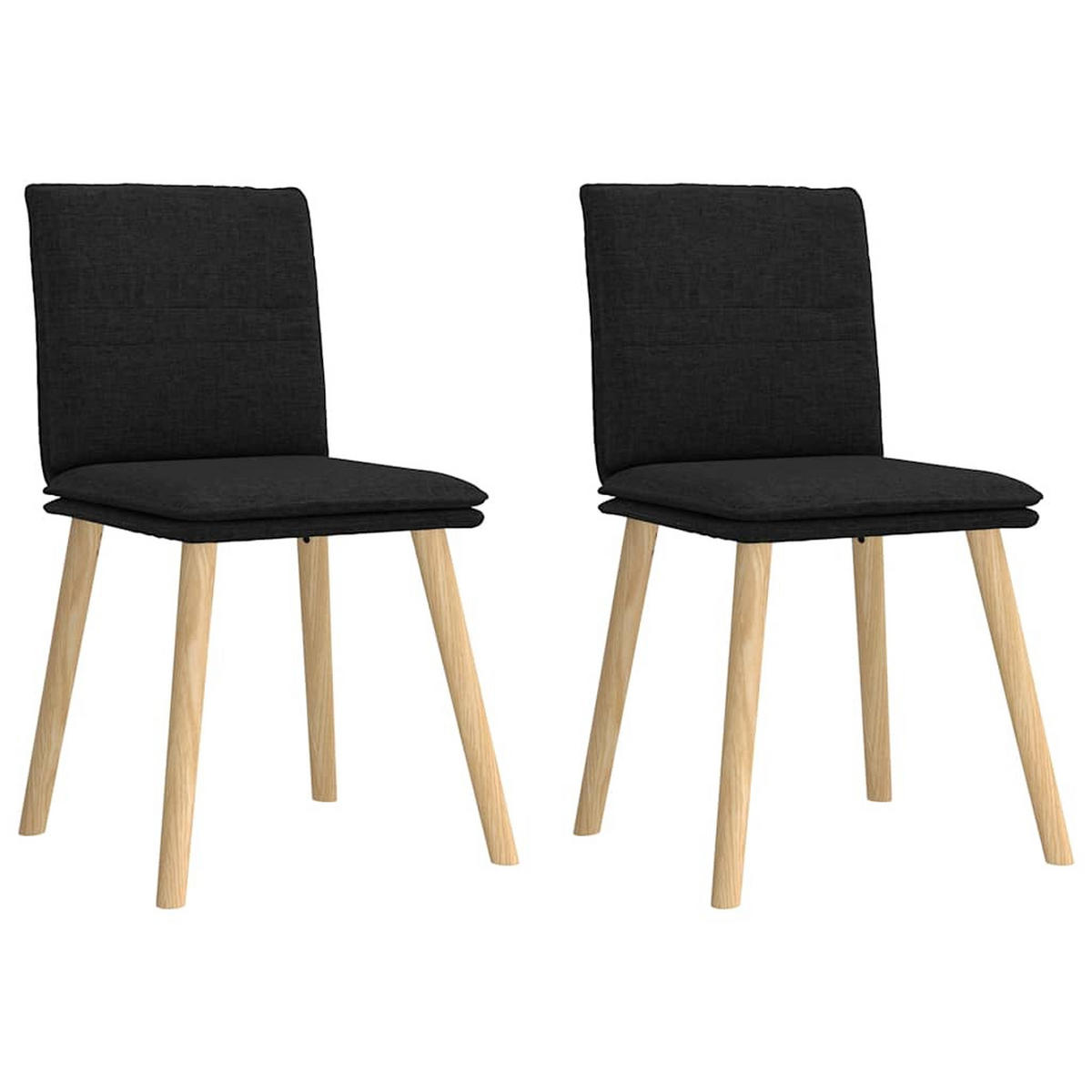 ESSZIMMERSTÜHLE 2 Stk. Schwarz Stoff 45*54*86cm - Schwarz, Metall (45/86/54cm) - ZMH